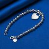 925 sterling zilver 8-inch exquise hartvormig slot armband, modieuze dames bruiloft accessoires, feest sieraden