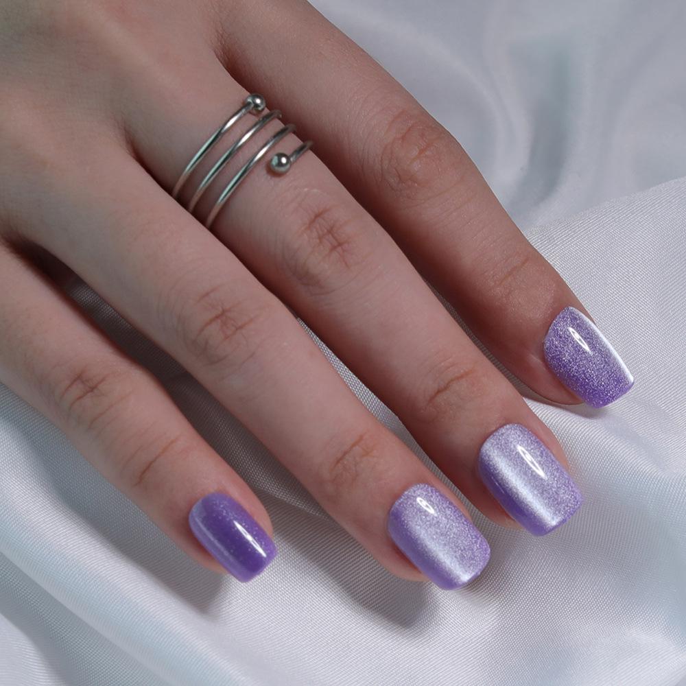 31 Colors Advanced Flash Cat Eye Short Square Press-On Nails - 30PCS Box