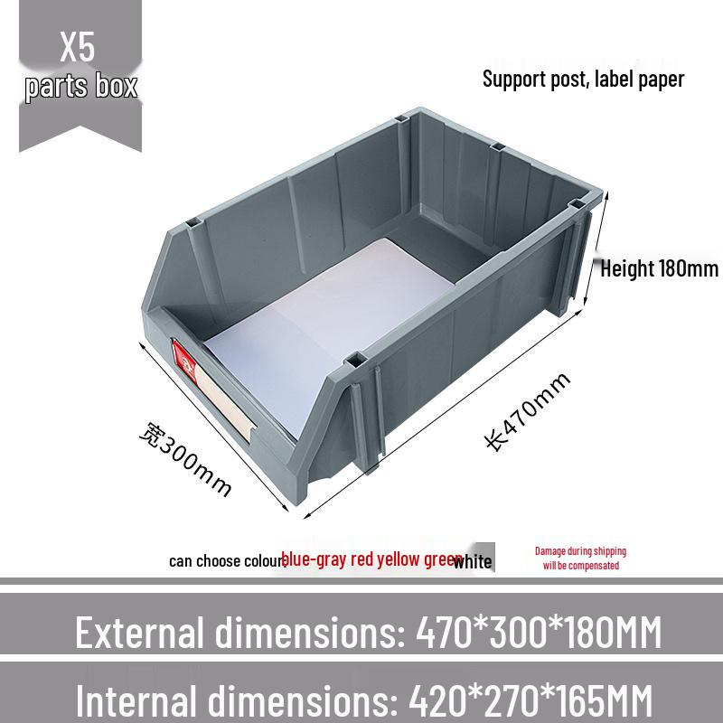 Angled Entry Heavy-Duty Plastic Storage and Organizer Box for Components and Hardware