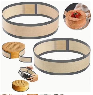Adjustable Wooden Cake Collar Ring Baking Mold Round Cake Mold Baking Tool for Layered Cake Baking and Decoration One Size