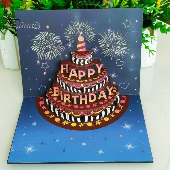 Biglietto Auguri Compleanno Pop Up 3D, Con Candela Luminosa Soffiabile - Foto 8