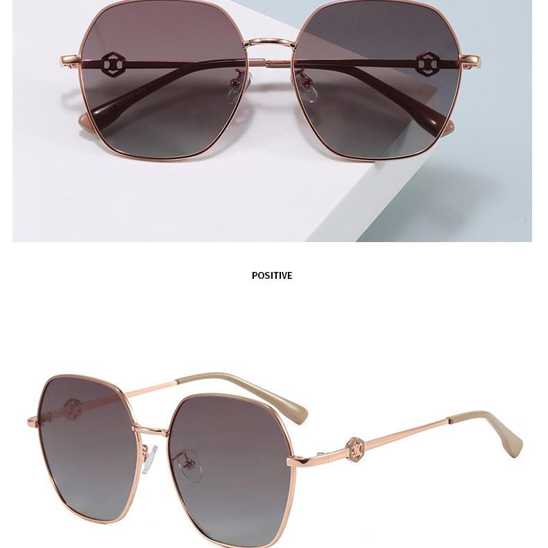 European & American Fashion Polygonal Polarized Sunglasses - UV Protection Metal Frame for Women