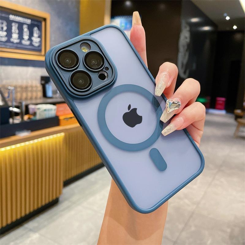 Magnetische Matt-Transparente Hülle für iPhone 17 Air 16 15 14 13 12 11 Pro Max Plus für Magsafe Kabelloses Laden Stoßfeste Abdeckung