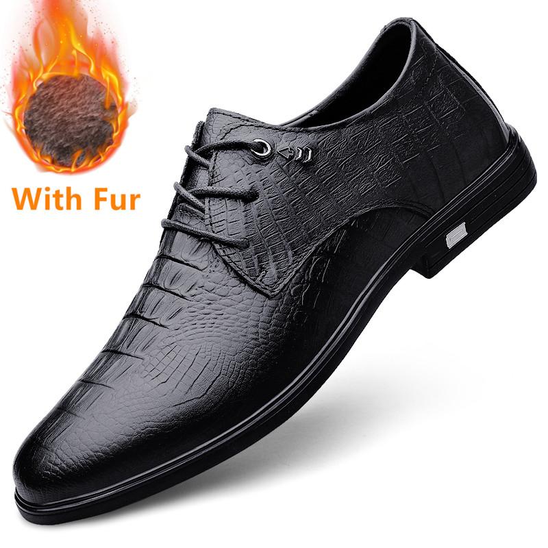 Fashion Luxury Men Oxfords Shoes Genuine Leather Men Casual Shoes British Style Fashion Shoes Lace-up Men Leisure Shoes Plus Size 36-46