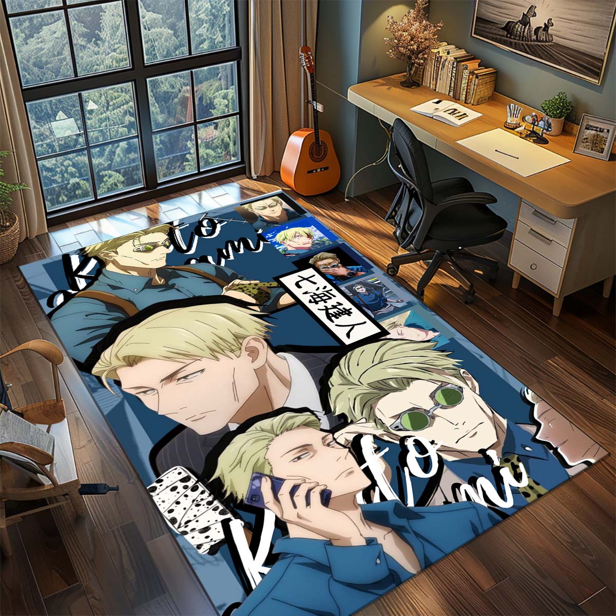 

Jujutsu Kaisen Small Polyester Rug Anime Carpet Non Slip Living Room Bedroom Floor Decor -QJY 60x90cm