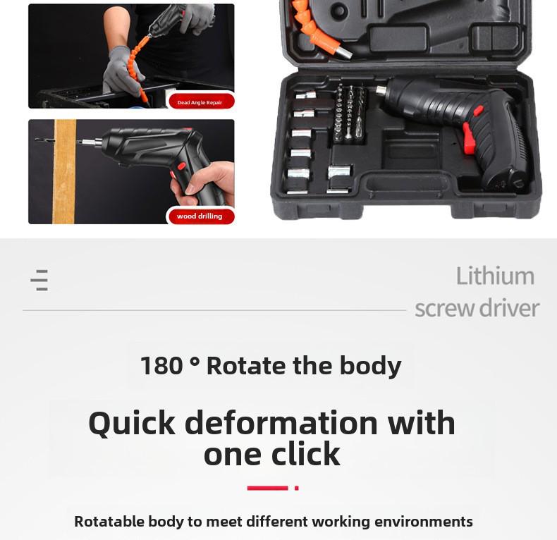3.6V Rechargeable Mini Electric Screwdriver, Multifunctional Folding Hand Drill Tool