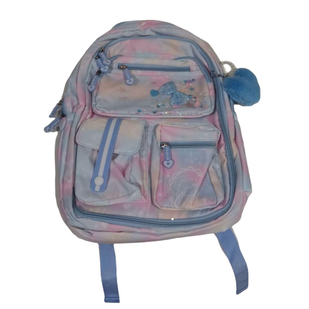 Multiple Pockets Children Backpack Side-Open Student School Bag Cute Shoulders Bag  Travel