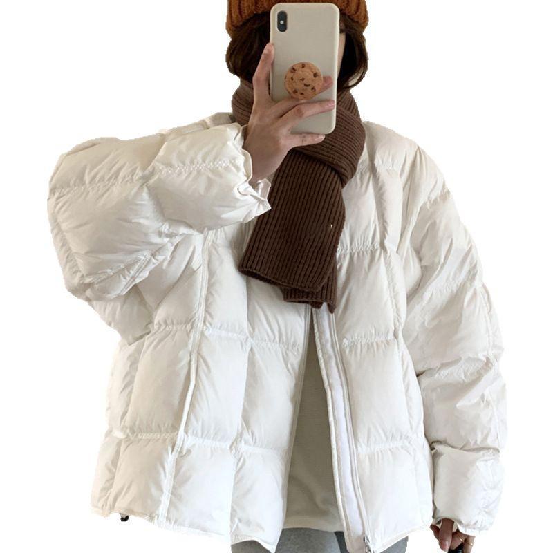 Women's Korean Style Short Tofu Block Down Jacket - Warm, High-End Winter Petite Puffer