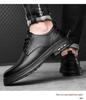 2024 Men's Handmade Casual Leather Shoes - Retro Stitching, Wear-Resistant, Lace-Up Design for Spring & Autumn Workwear