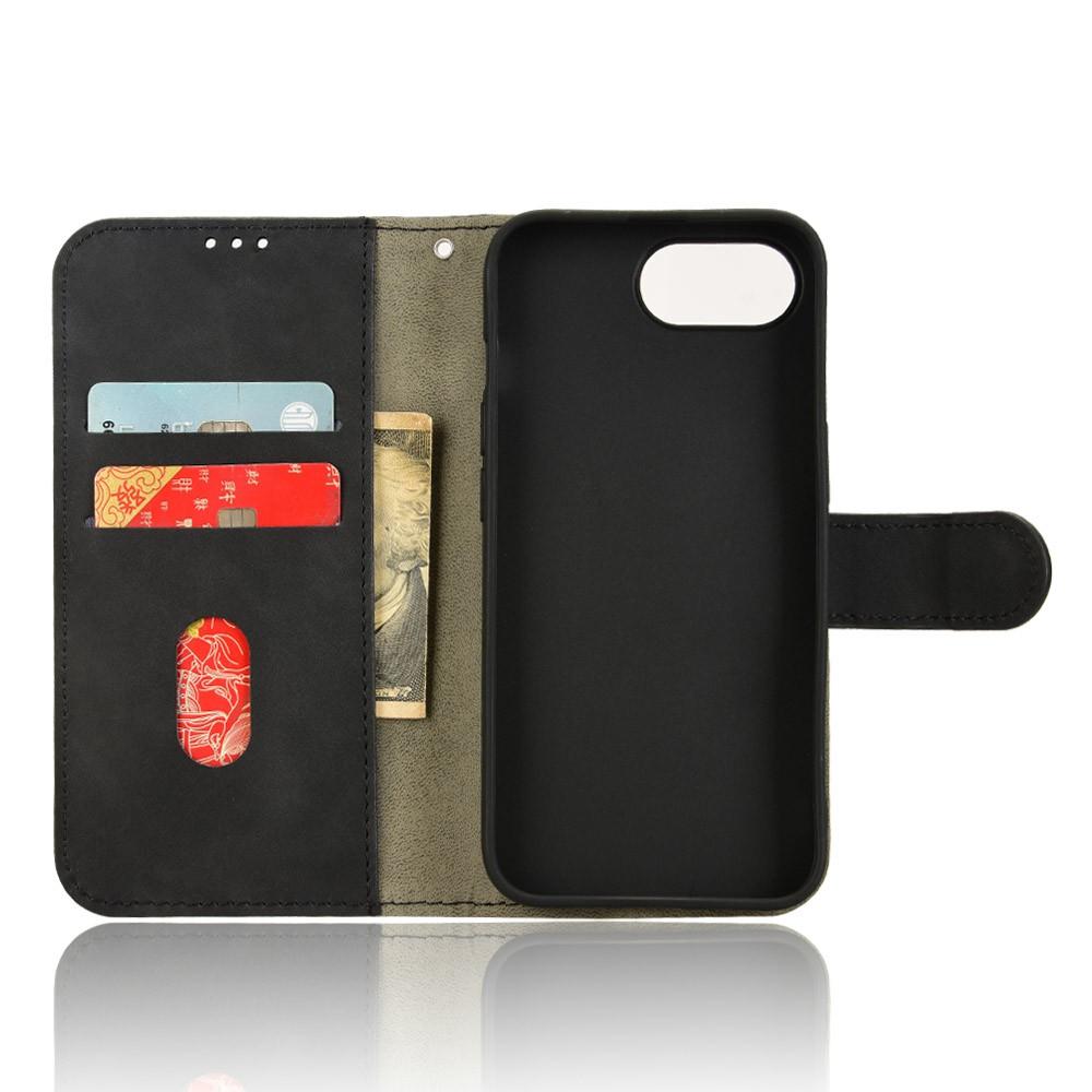 

For iPhone 16e Leather Case Skin Feel Anti Drop Wallet Flip Phone Cover Black