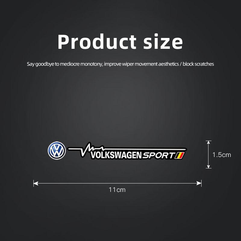 2026 Hot For Volkswagen VW 2Pcs Car Logo Stickers Wiper Decals Decoration Accessories For VW GTI Polo Golf Passat Tiguan Arteon