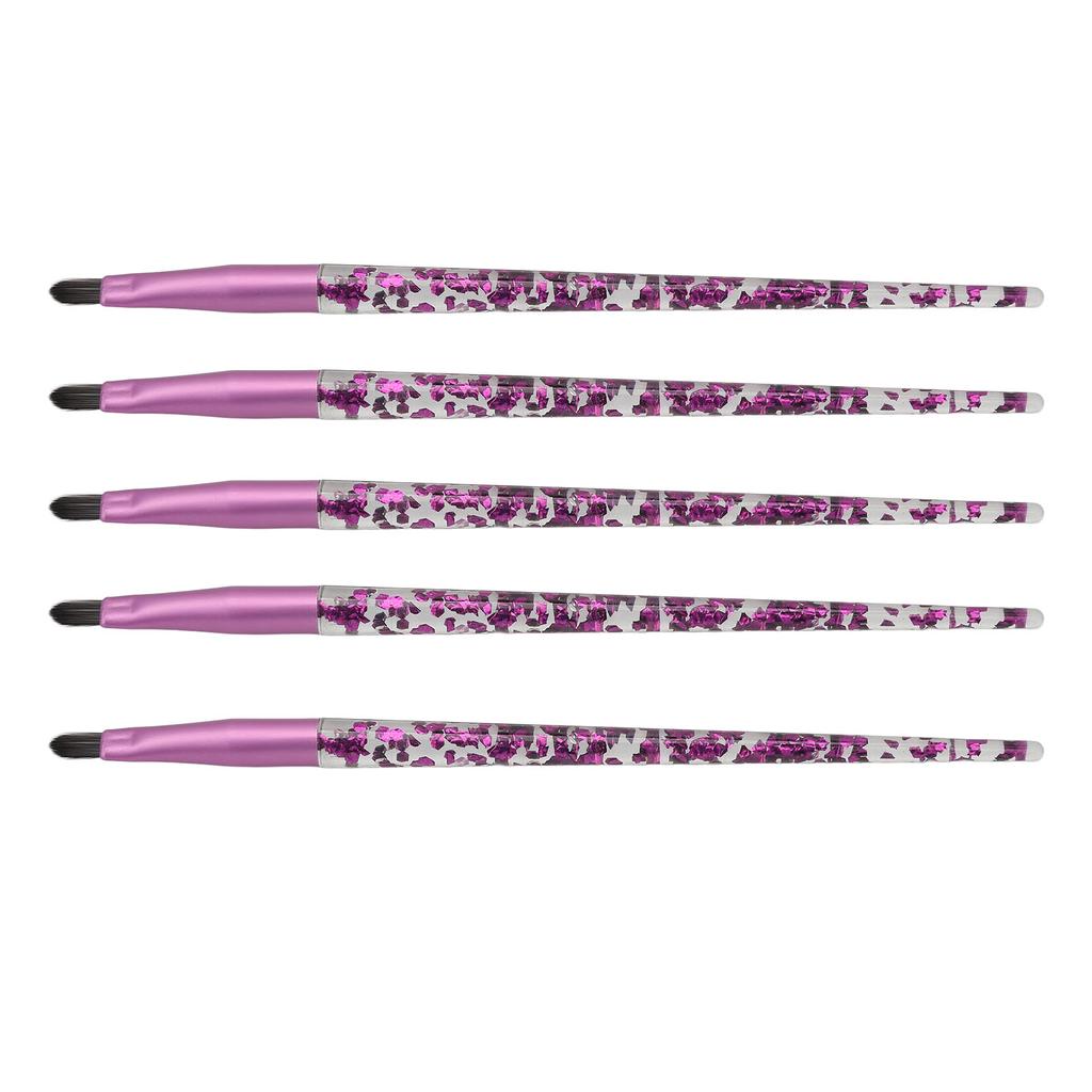 5pcs Lip Brush Glitter Handle Soft Hair Lip Makeup Brush Cosmetic Tool for Eyeshadow Foundation