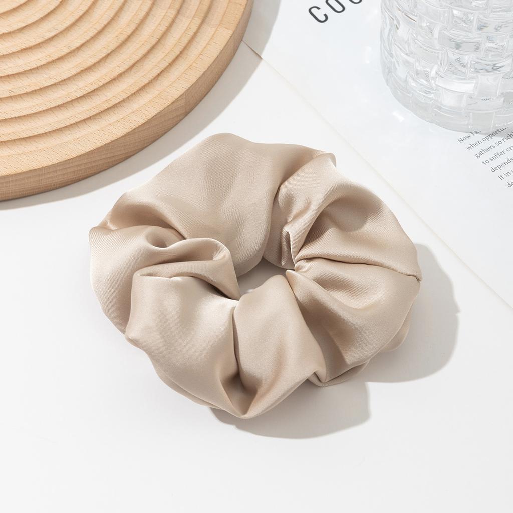 Vintage Silk Satin Hair Scrunchies Elastic Hair Bands Solid Color Women Girls Headwear Ponytail Ties Rope Hair Accessories