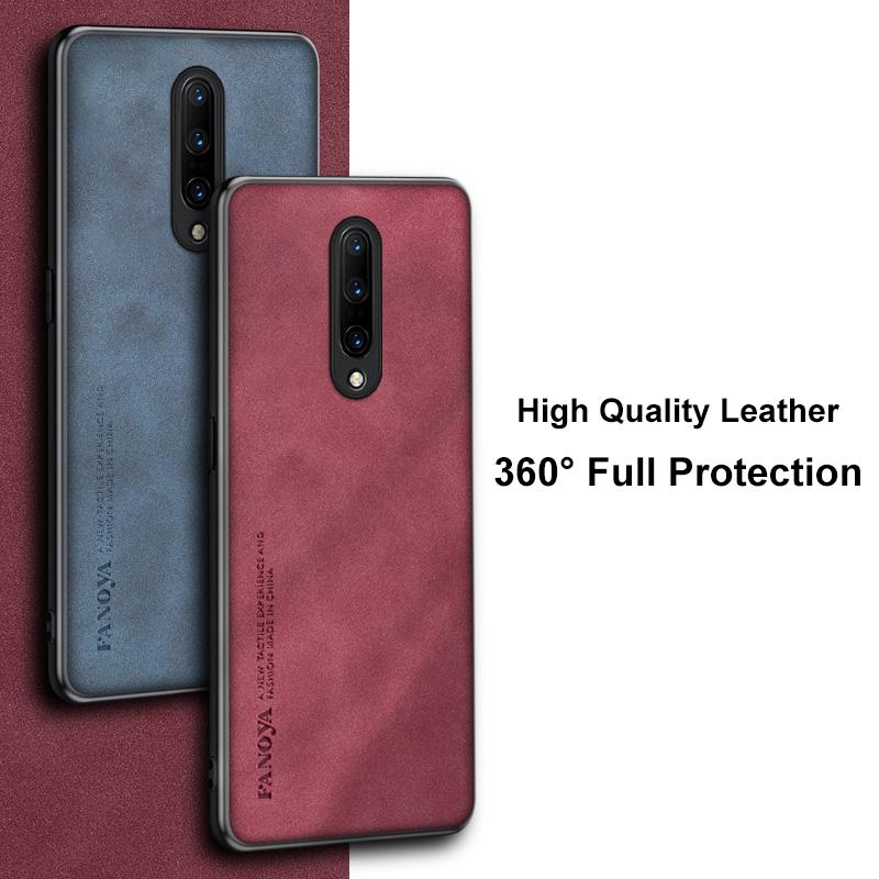 Lyxigt läderfodral för OnePlus 7 7T 8 Pro 8T fodral Matt silikontelefonfodral för OnePlus 5 5T 6 6T One Plus 7 8 T 7Pro Coque