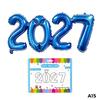 16 Inch Multicolor 2027 Number Balloons Crown Foil Inflatable for New Year Birthday Party Decoration