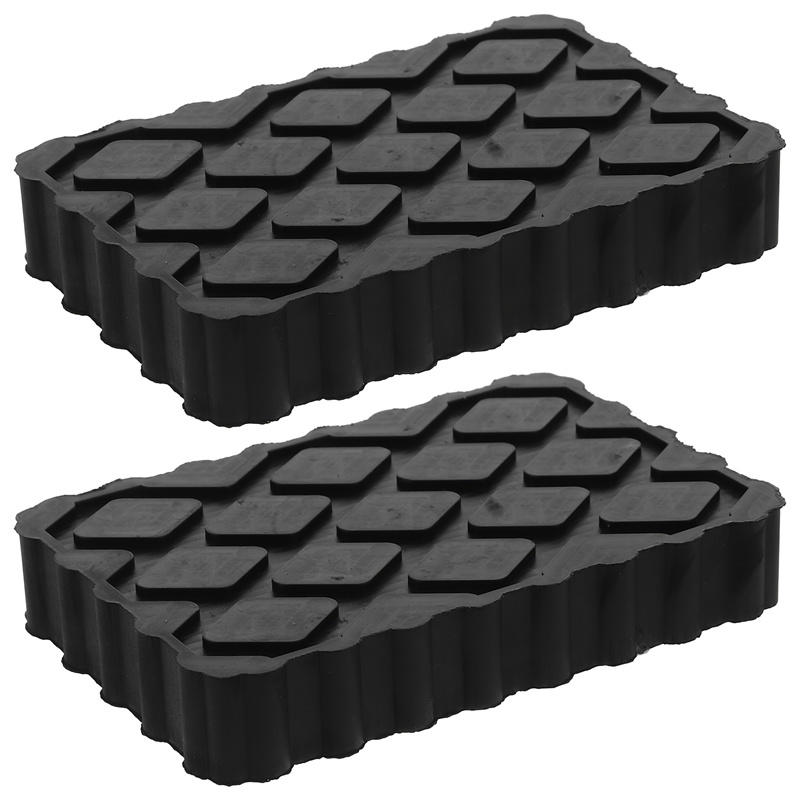 Black Rubber Car Jack Pads Support Blocks Trailer Leveling Campers Rv Stabilizer Floor Lift Equipment Parts Auto Accessories