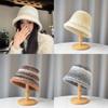 Autumn Winter Striped Colorblock Fisherman Hat With Breathable Warmth For Outdoor Activities