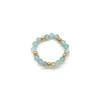 Vlen Boho Stackable Rings for Women Dainty Natural Stone & Gold Beaded Stacking Rings Minimalist Bohemian Jewelry Daily Gifts
