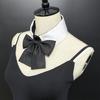 Multifunctional Detachable Collar with Black Bowtie Front Decorative Lapel False Collar for Womens Blouses and Sweaters