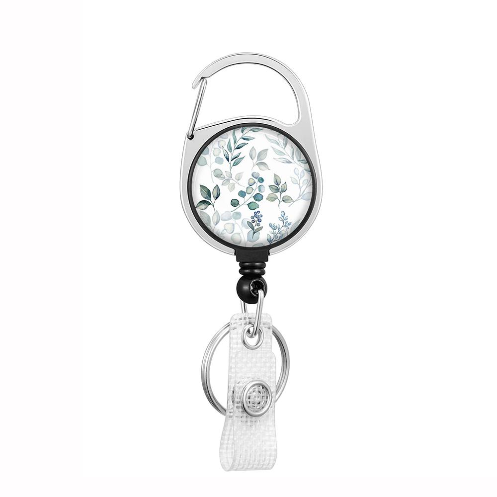 Plant Flowers Clip Lanyards ID Badge Holder Porta Credencial Lanyards Keychain Badge Reel Nurse Retractable Wholesale