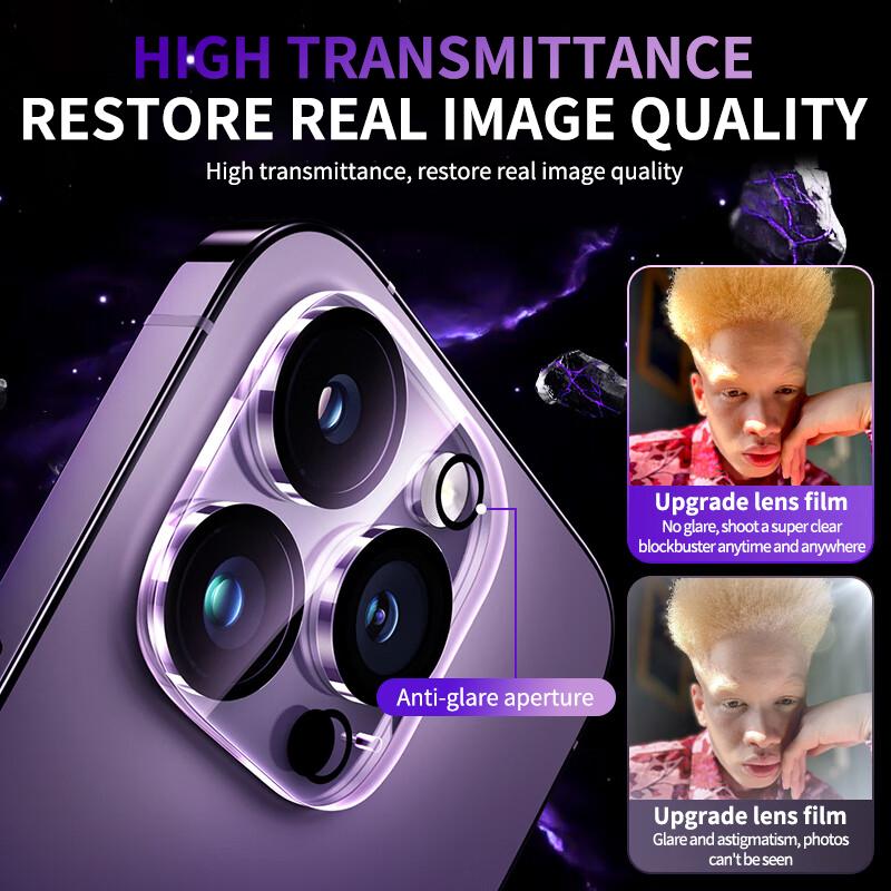 3 Stück Kameraobjektiv-Glasschutzfolien für IPhone 15 13 14 Pro Max 12 Mini Kamera-Hartglas auf IPhone 14 Plus 11 Pro Rückseite Klar HD Objektiv
