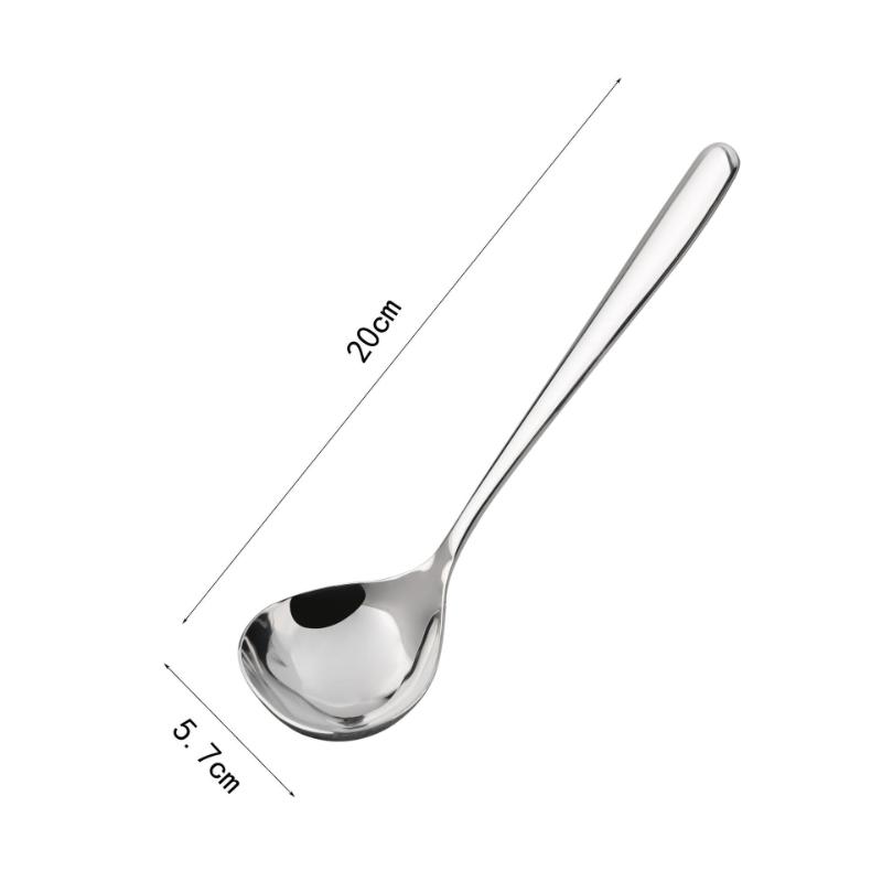 HANYANG 304 servírovací lžička z nerezové oceli Zahuštěná Nápojová lžička pro domácnost Lžíce na kaši Víceúčelová mužská lžíce Omáčková lžíce Polévka Lžíce skořápky