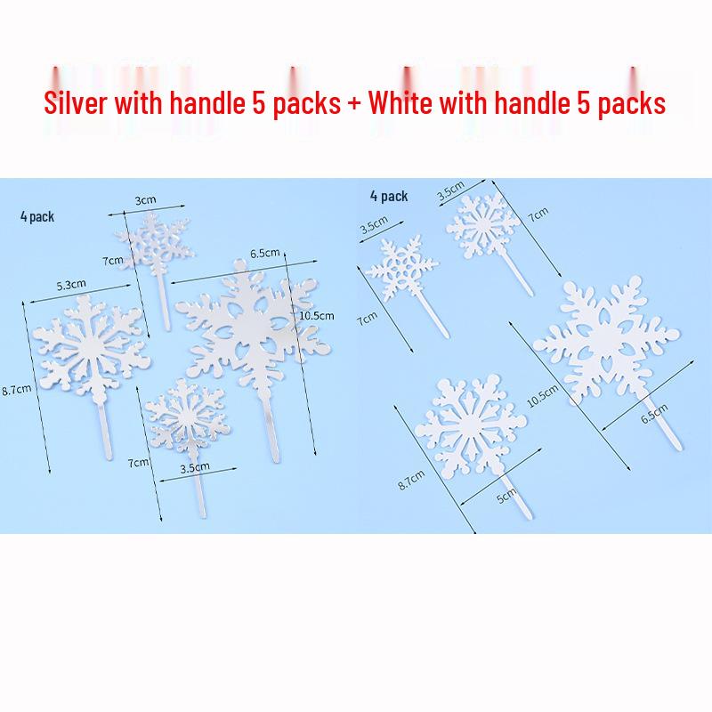 Frozen Princess Snowflake Cake Topper - Acrylic White Christmas Decoration for Baking and Birthdays