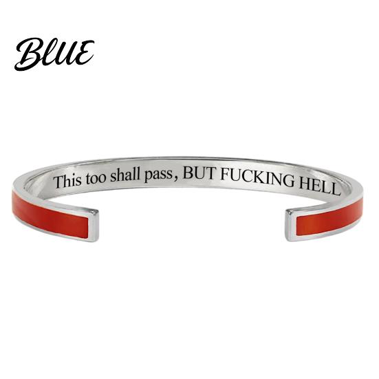 Adjustable Open Cuff This Too Shall Pass Mantra Bracelet Engraved Motivational Inspirational Bracelet Bangle Hidden Information Encouragement Jewelry