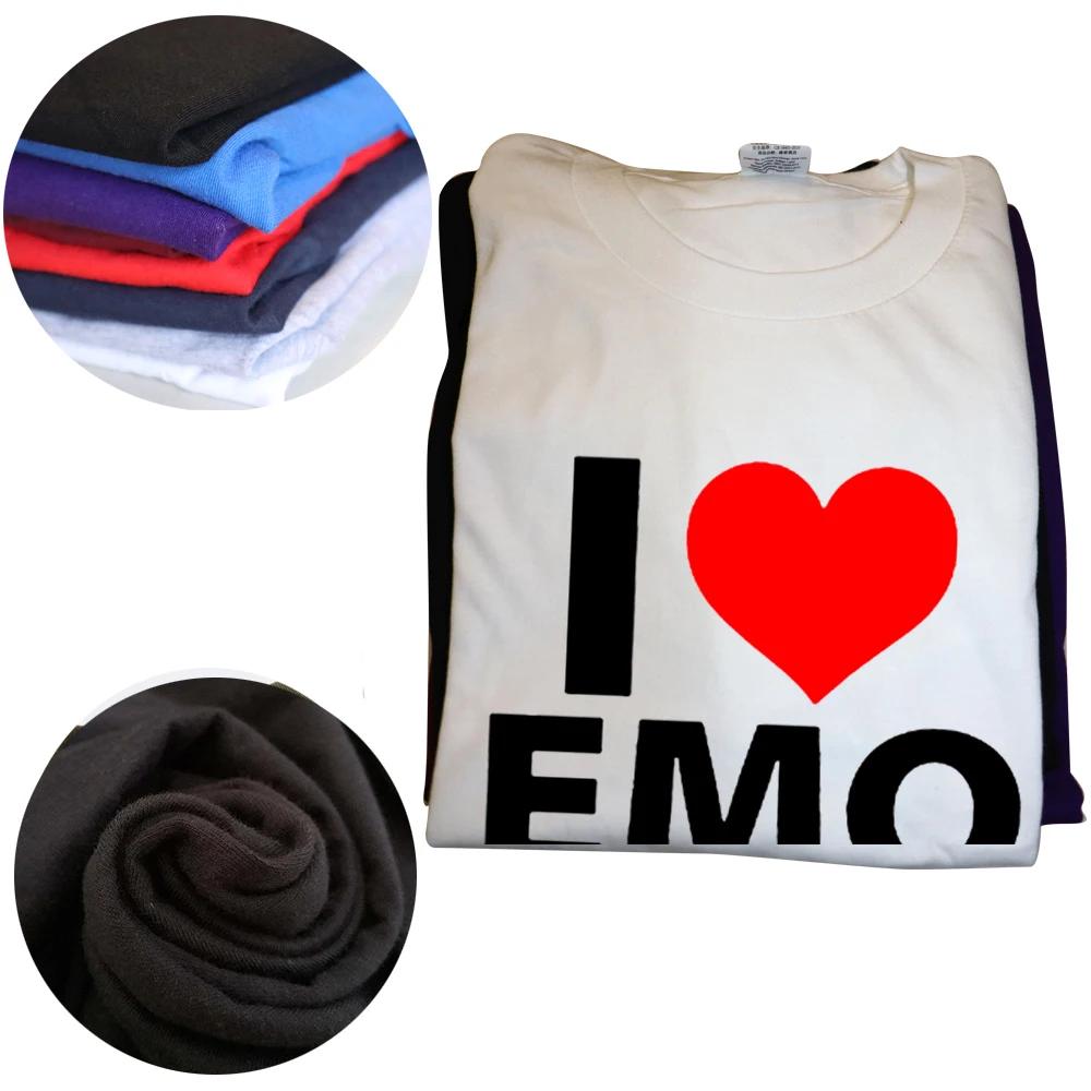 Unisex Roliga Jag Älskar Emo Tjejer T-shirts Sommarstil Grafisk Bomull Streetwear Kortärmad Födelsedagspresenter T-shirt Unisex Kläder