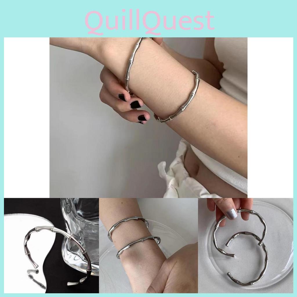 Titanium Steel Chic Bamboo Bracelet With Electroplating For Shine Longlasting