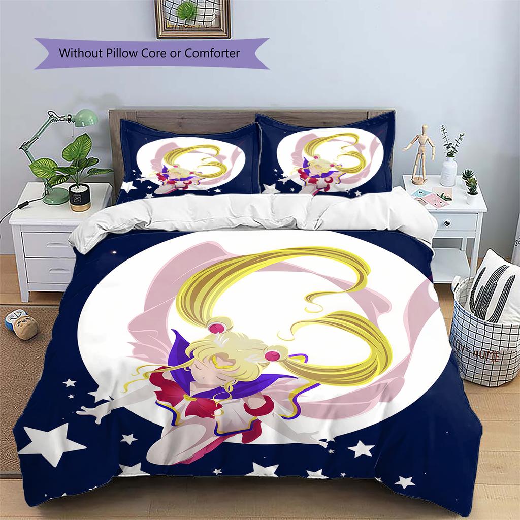 Sailor Moon Sailor Moon Duvet Cover & Pillowcases, Sailor Moon Fan Bedroom Bedding, Perfect Gift.chl