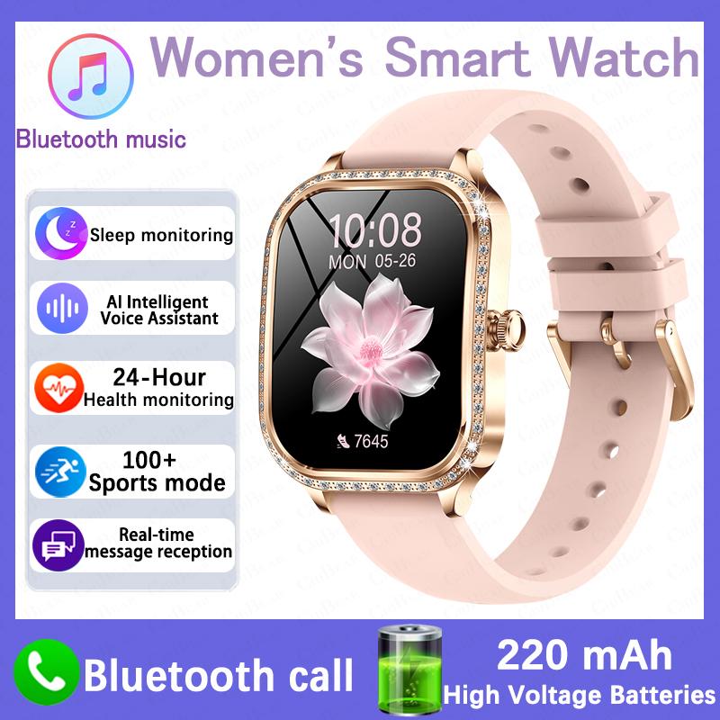 2025 New Smart Watch Women 1.75" HD Display Heart Rate IP68 Waterproof Sports Fitness BT Call Smartwatch for Lady Gift