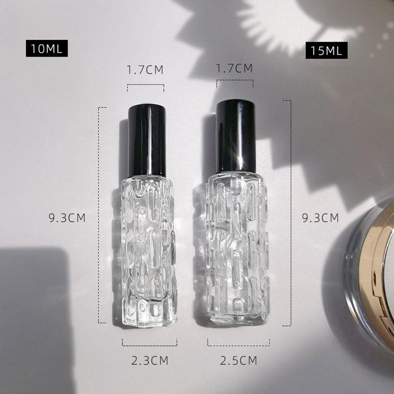 10/15ML Glass Perfume Spray Bottle Rose Gold Aluminum Refillable Atomizer Travel Bottle