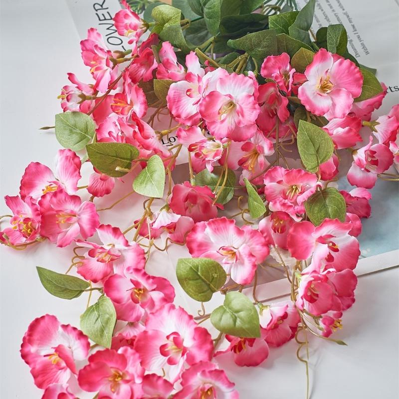 Cascading Hanging Flower Accent, Artificial Silk Wall Decoration 22.8in for Porch Window Entryway and Room Home Display