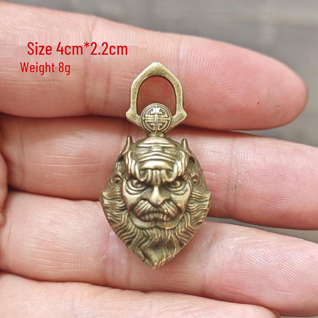 Buddhist Heart Sutra Bell Keychain Pendant, Brass Alloy, 6-word Mantra, Car Jewelry