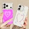 Silky Love Hearts Pattern Case For iPhone 17 Pro Max Plating Lens Frame Clear Soft Cover For iPhone 16 15 14 13 Pro Max 11 16E 17E