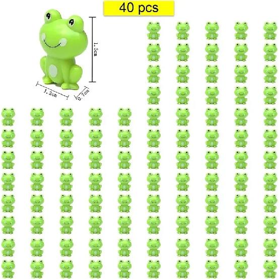 40 Stück Mini-Grüne Plastikfrösche Kleine Froschfigur Winzige Frösche Zum Verstecken Feengarten Miniaturpuppenhaus Heimdekoration Partyzubehör