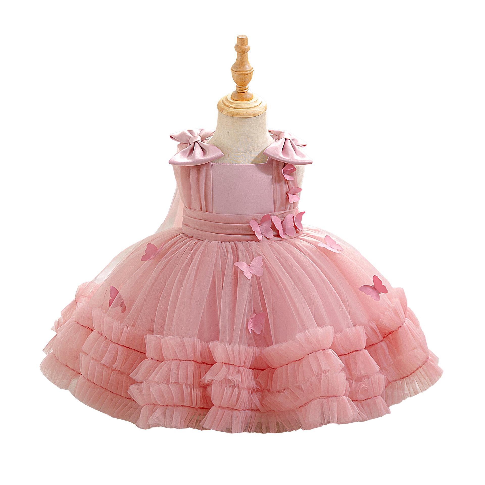

Baby Girls Butterfly Applique Tulle Dress for First Birthday or Christening 70cm/6-9 Months