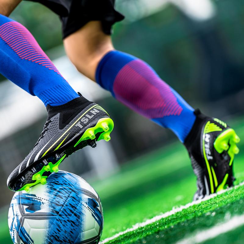 Boty na fotbal pro mládež Vysoce kvalitní ponožky na umělý trávník Outdoor Pánské dlouhé nehty Sportovní kopačky Velká velikost