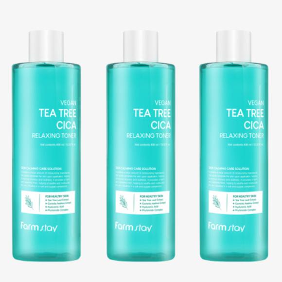 FARM STAY Vegan Tea Tree Cica Relaxing Toner 400ml (3 Options)