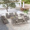Day and Night - Day and Night Garden Furniture Set 16 Pieces and Gray Synthetic Rattan Cushions