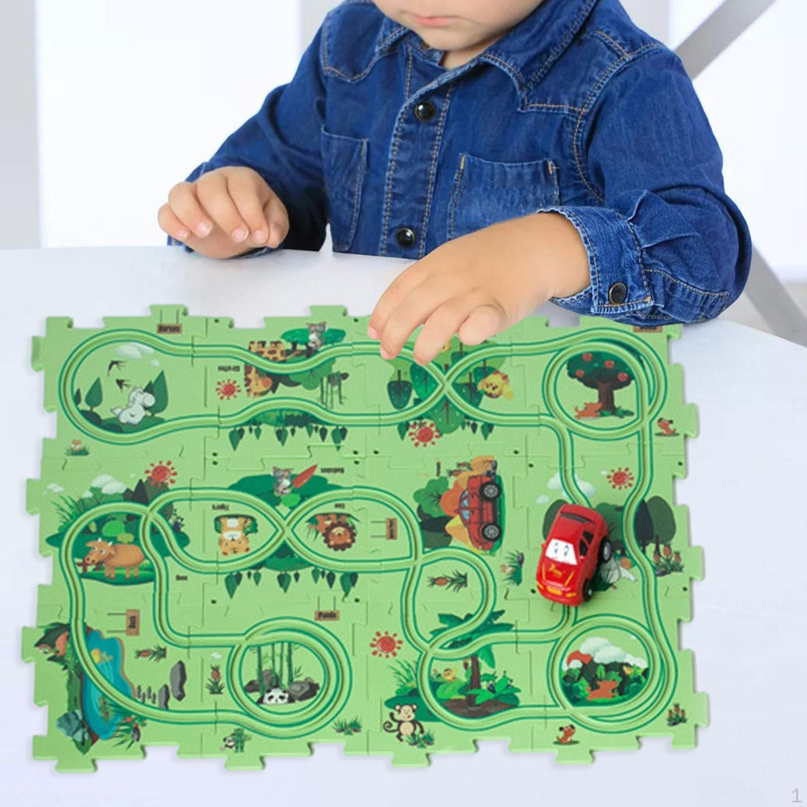 

Building Block Track Puzzle Set for Children and Toddlers Forest Theme