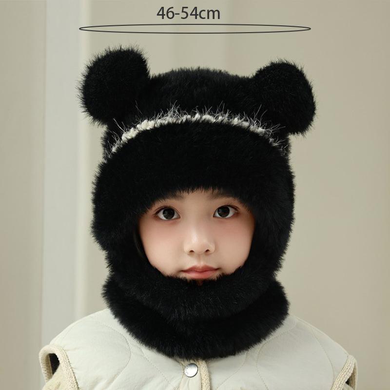 

Children S Plush Scarf Pullover Hat Winter Warm Ear Protection Hat 2-10 Years Old Children S One-Piece Hat Baby Scarf Headdress as the picture
