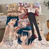 Anime film comfort warm soft plush blanket for sofa living room h-Howl's office bedroom travel Flannel gift m-Moving c-Castle