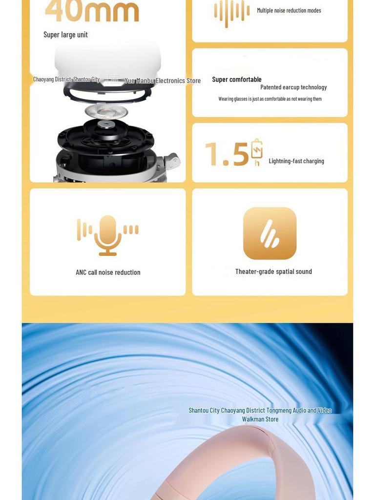 New B29 Over-Ear Wireless Bluetooth Headphones with Active Noise Cancelling, Long Battery Life, and High-Quality Sound