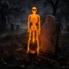 Festive Outdoor Party Lighting Solar Skeleton Garden Stake Light Halloween 3D Glowing Skull Yard Lights Decor with LED Waterproof Lawn Lamp