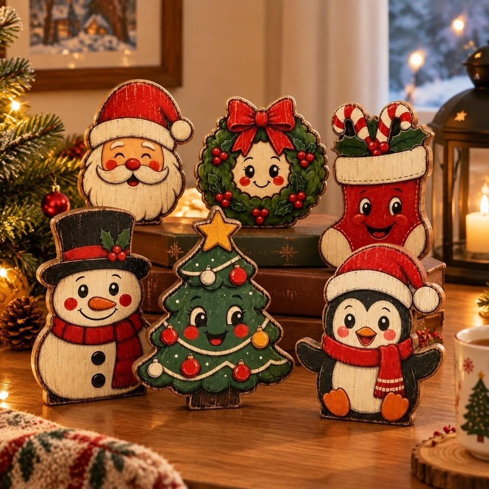 Tree Sock Santa Claus Figurine Decor Snowman Christmas Decoration Xmas Desktop Ornaments Xmas