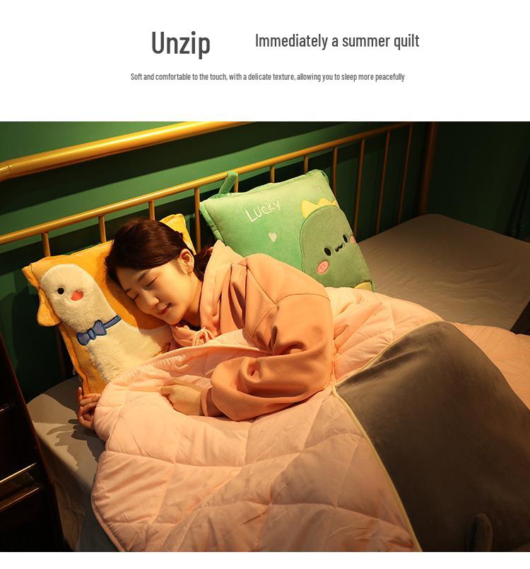 Foldable 2-in-1 Pillow Blanket: Thickened Office Nap, Sofa & Car Cushion