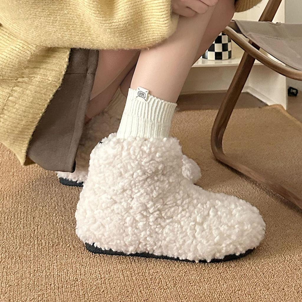 Fashion Retro Flat Snow Boots Women's 2025 New Winter Padded Warm Soft Bottom Cotton Shoes for Women Casual Solid Slip On Fluffy Booties