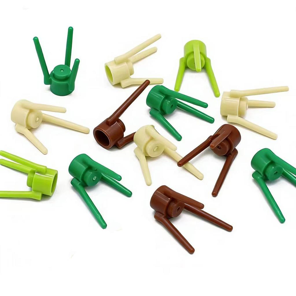 10PCS 3741 Trident Building Block Moc Color Plant Accessories Compatible with Brick Children Toy Assembly Gift Box